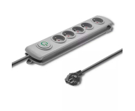 Qoltec Listwa antyprzepięciowa - 5 gniazd, 1.8m, szara - 587687 - zdjęcie 1